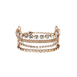 Bracelet chaînette 4 rangs cristaux Prestige - blanc Perle