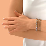 Bracelet chaînette 4 rangs cristaux Prestige - blanc Perle