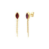 Boucles d'oreilles percées Lhassa en nacre paua - rouge Nacre vert