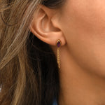 Boucles d'oreilles percées Lhassa en nacre paua - rouge Nacre vert