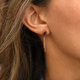 Boucles d'oreilles percées Lhassa en nacre paua - rouge Nacre vert