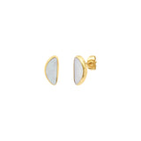 Boucles d'oreilles percées Lhassa en métal doré et nacre - blanc Nacre vert