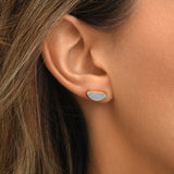 Boucles d'oreilles percées Lhassa en métal doré et nacre - blanc Nacre vert
