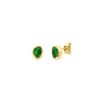 Boucles d'oreilles percées Lhassa en métal doré et nacre - vert Nacre vert