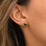Boucles d'oreilles percées Lhassa en métal doré et nacre - vert Nacre vert
