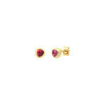 Boucles d'oreilles percées Lhassa en métal doré et nacre - rouge Nacre vert
