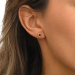 Petites boucles d'oreilles percées Lhassa en métal doré et strass - rouge Nacre vert