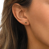 Petites boucles d'oreilles percées Lhassa en métal doré et strass - rouge Nacre vert