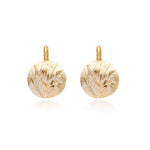 Boucles d'oreilles dormeuses rondes Lucy en métal doré à l'or fin - doré Blanc