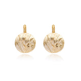 Boucles d'oreilles dormeuses rondes Lucy en métal doré à l'or fin - doré Blanc