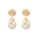 Boucles d'oreilles clips Lucy perles de coton et métal doré à l'or fin - blanc Blanc
