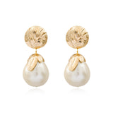 Boucles d'oreilles clips Lucy perles de coton et métal doré à l'or fin - blanc Blanc