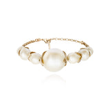 Bracelet fin réglable Lucy en métal doré à l'or fin et perles de coton - blanc Blanc