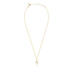 Collier pendentif Lucy en métal doré à l'or fin et perle de coton - blanc Blanc