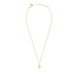 Collier pendentif Lucy en métal doré à l'or fin et perle de coton - blanc Blanc