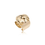 Bague cabochon ajustable Lucy en métal doré à l'or fin taille médium - doré Blanc