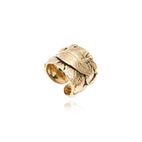 Bague feuillage ajustable Lucy en métal doré à l'or fin taille médium - doré Blanc