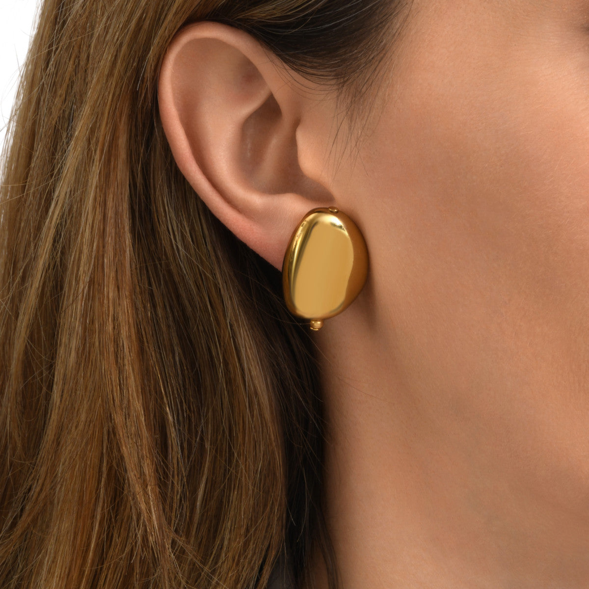 Boucles d'oreilles clips Loulou en métal doré à l'or fin - doré Or