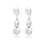 Boucles d'oreilles clips pendantes Loulou en métal argenté - argent Argent