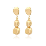 Boucles d'oreilles clips pendantes Loulou en métal doré à l'or fin - doré Or