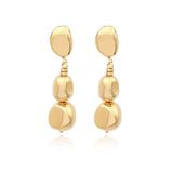 Boucles d'oreilles clips pendantes Loulou en métal doré à l'or fin - doré Or