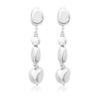 Boucles d'oreilles clips longues Loulou en métal argenté - argent Argent