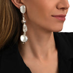 Boucles d'oreilles clips longues Loulou en métal argenté - argent Argent