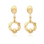 Boucles d'oreilles clips rondes Loulou en métal doré à l'or fin - doré Or