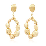 Grandes boucles d'oreilles clips rondes Loulou en métal doré à l'or fin - doré Or