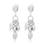 Boucles d'oreilles clips cascade Loulou en métal argenté - argent Argent