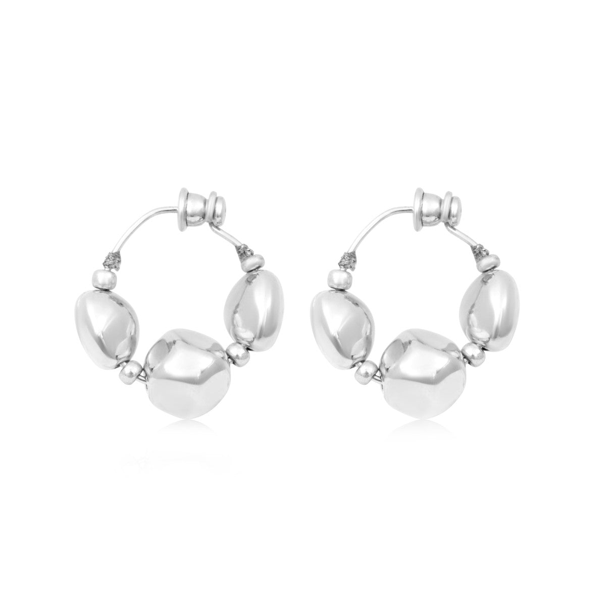 Petites créoles Loulou en métal argenté - argent Argent