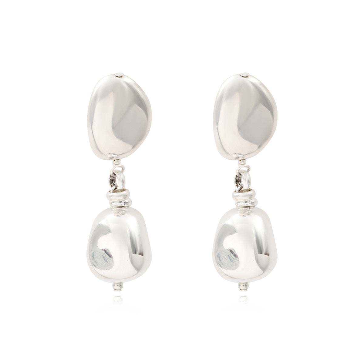 Petites boucles d'oreilles clips Loulou en métal argenté - argent Argent