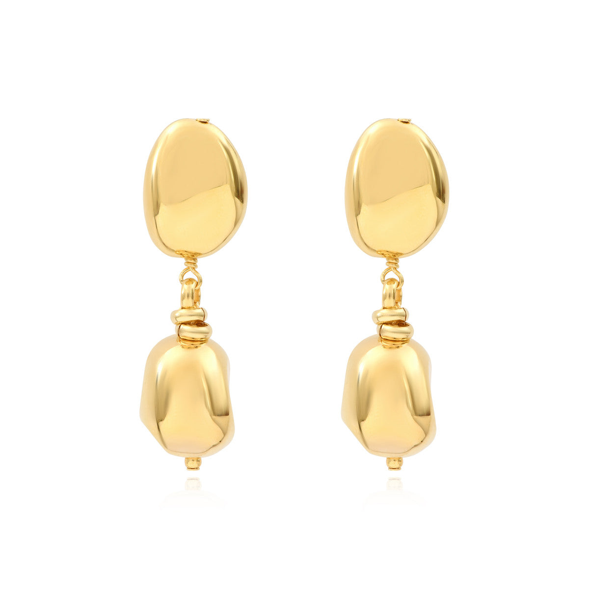 Petites boucles d'oreilles clips Loulou en métal doré à l'or fin - doré Or