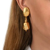 Petites boucles d'oreilles clips Loulou en métal doré à l'or fin - doré Or