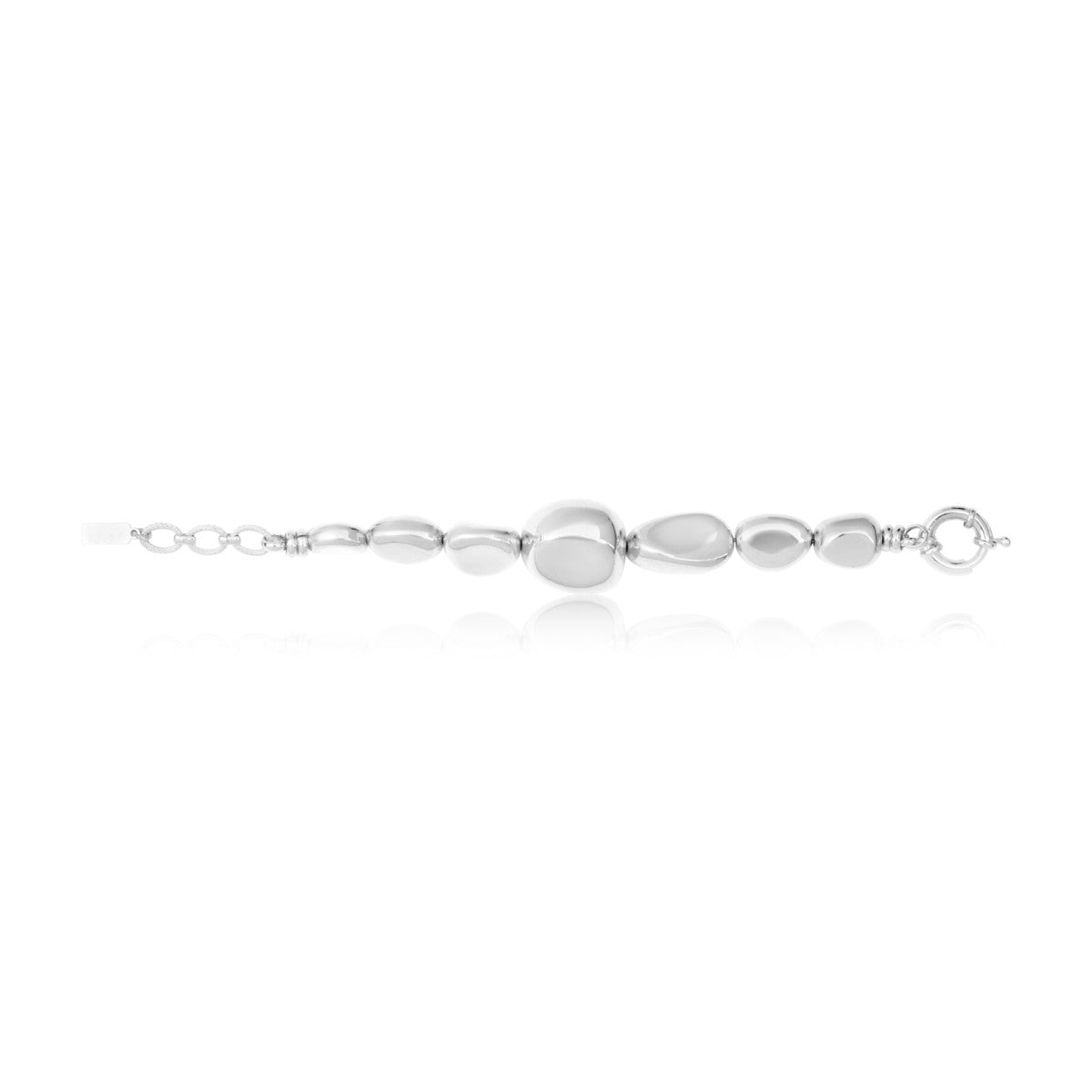 Bracelet Loulou réglable en métal argenté - argent Argent