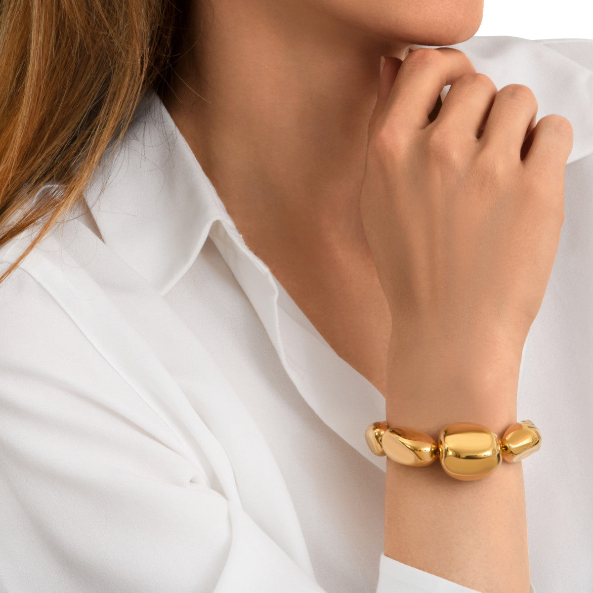 Bracelet Loulou réglable en métal doré à l'or fin - doré Or