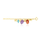 Bracelet chaîne réglable Loulou en métal doré et pierres de couleurs - multicolore Multi