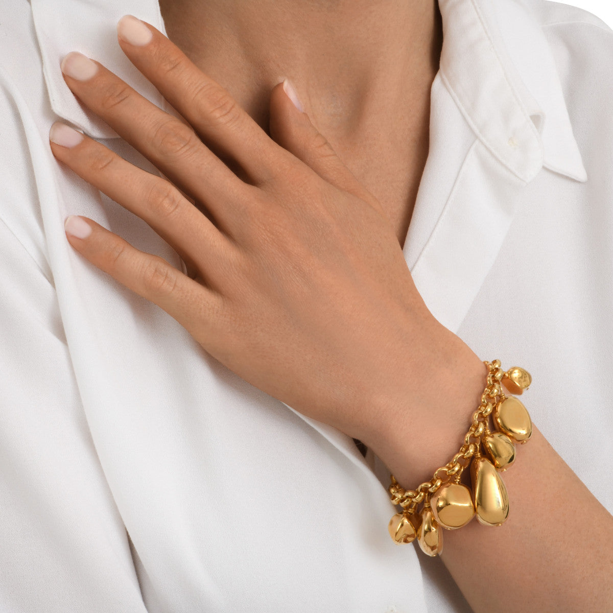 Bracelet chaîne réglable Loulou en métal doré à l'or fin - doré Or