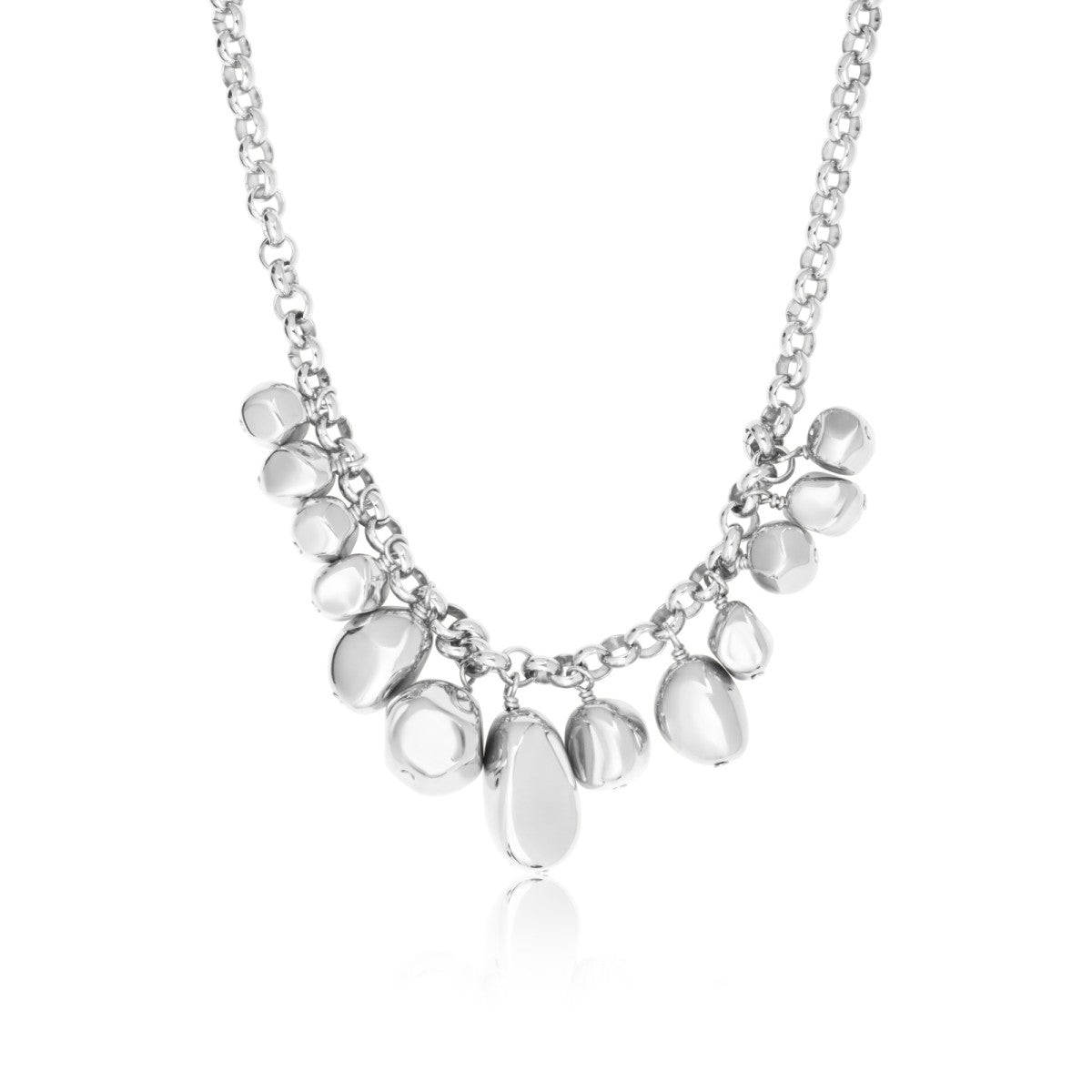 Collier maillons réglable Loulou en métal argenté - argent Argent
