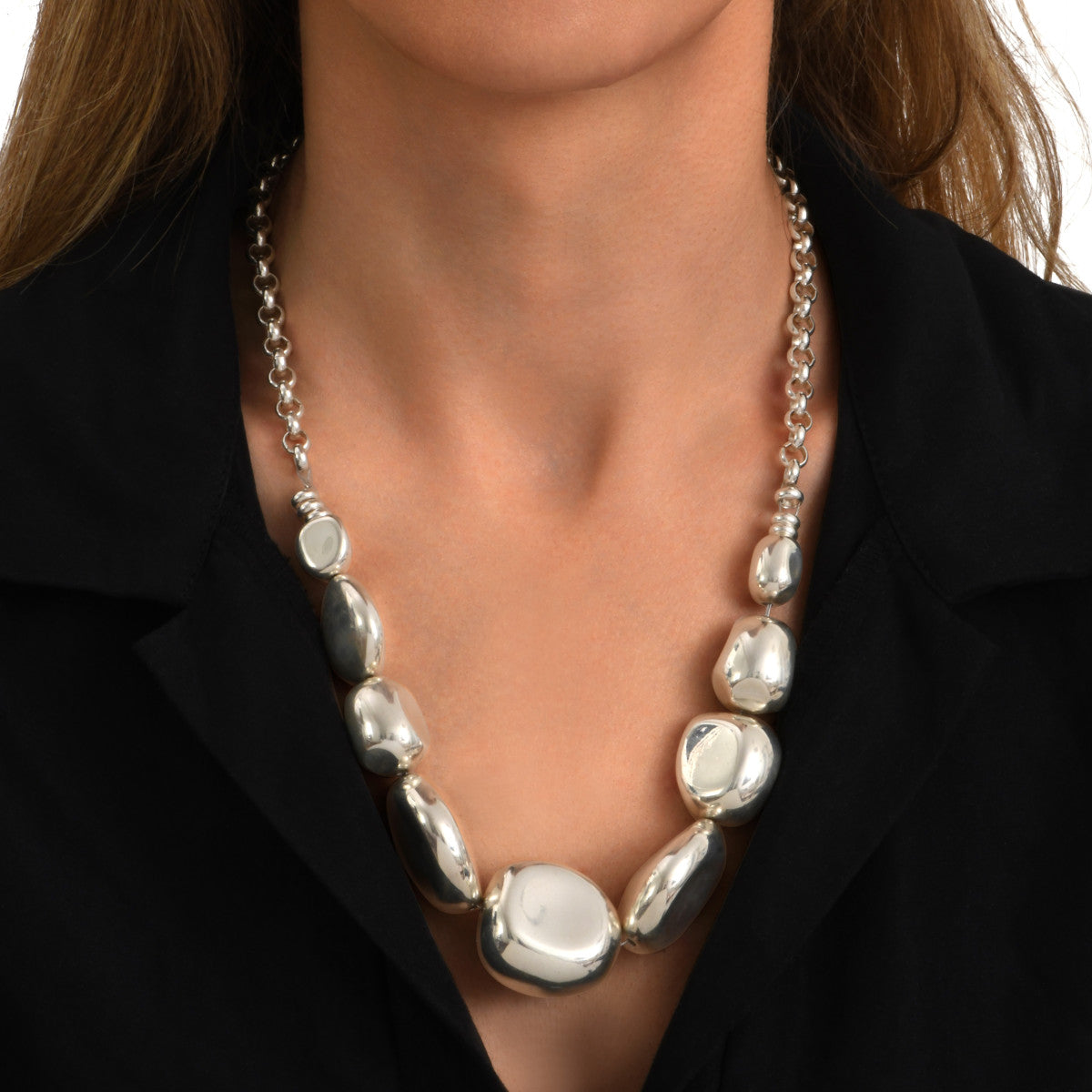 Collier réglable Loulou en métal argenté - argent Argent