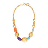 Collier réglable Loulou en métal doré et pierres de couleurs - multicolore Multi