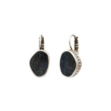 Boucles d'oreilles dormeuses Noto en métal argenté et nacre - noir Argent noir
