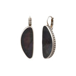 Boucles d'oreilles dormeuses Noto en nacre et métal argenté - noir Argent noir