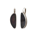 Boucles d'oreilles dormeuses Noto en nacre et métal argenté - noir Argent noir