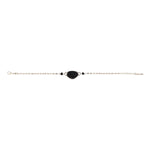 Bracelet fin Noto en métal argenté nacre et onyx - noir Argent noir