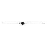 Bracelet fin Noto en métal argenté nacre et onyx - noir Argent noir