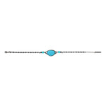 Bracelet fin Noto en métal ruthénium et turquoise composite - bleu Ruthenium turquoise