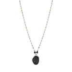 Collier pendentif Noto en métal argenté onyx et nacre - noir Argent noir