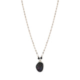 Collier pendentif Noto en métal argenté onyx et nacre - noir Argent noir