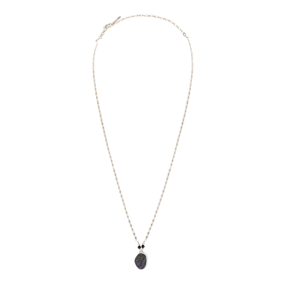 Collier pendentif Noto en métal argenté onyx et nacre - noir Argent noir